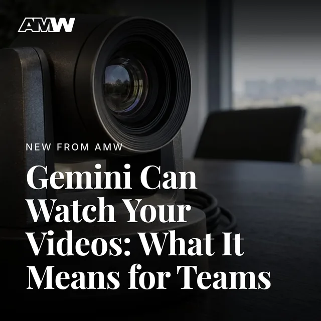 Gemini Can Watch Your Videos: What It Means for Teams: Threads post made by the AMW social media team
